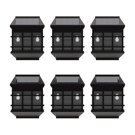 Flash Furniture Holder Brown Wall Mount LED Solar Lights - Weather Resistant Decorative Solar Powered Lights, 6PK DN-SL108-6-BR-GG